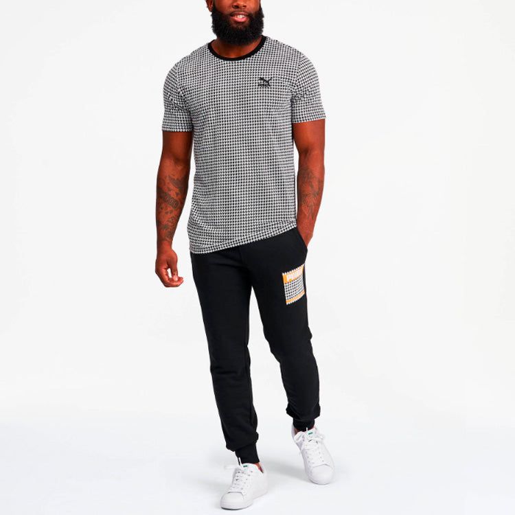 Puma Trend Sweatpants 'Black White Yellow' 596873-01 sold by KicksCrew product image thumbnail 3