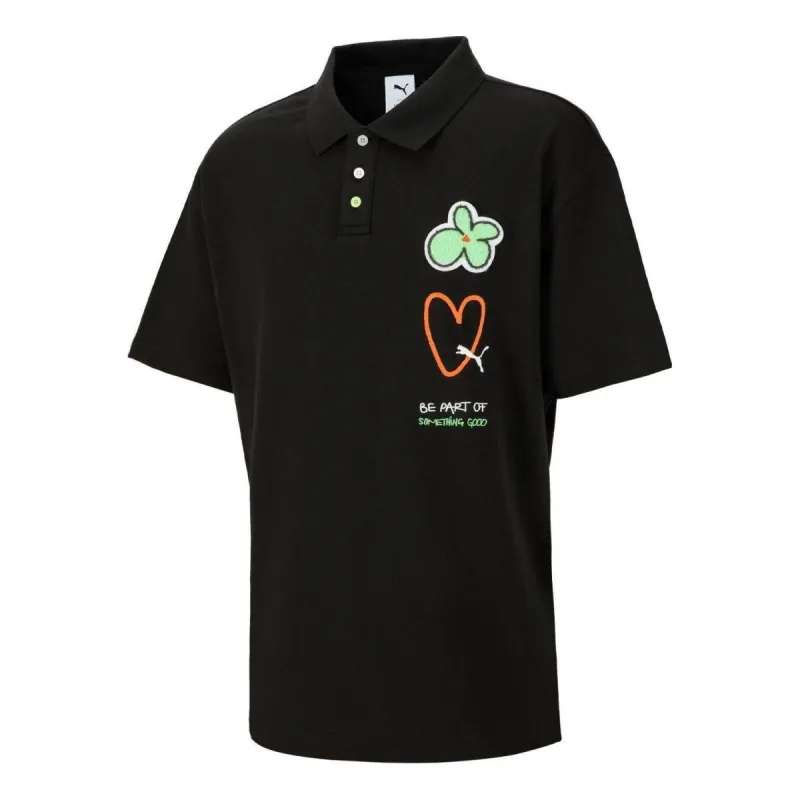 Puma Graphic Polo Shirtc 'Black' 621824-01 sold by KicksCrew