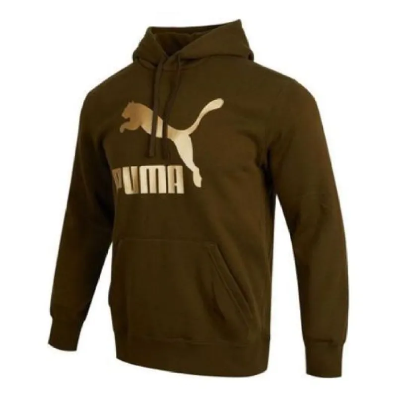 Puma Classics Metallic Regular Fit Hoodie 'Brown' 537678-62 sold by KicksCrew