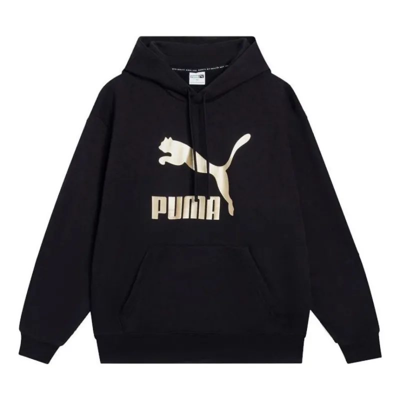 Puma Classics Metallic Regular Fit Hoodie 'Black' 537678-01 sold by KicksCrew