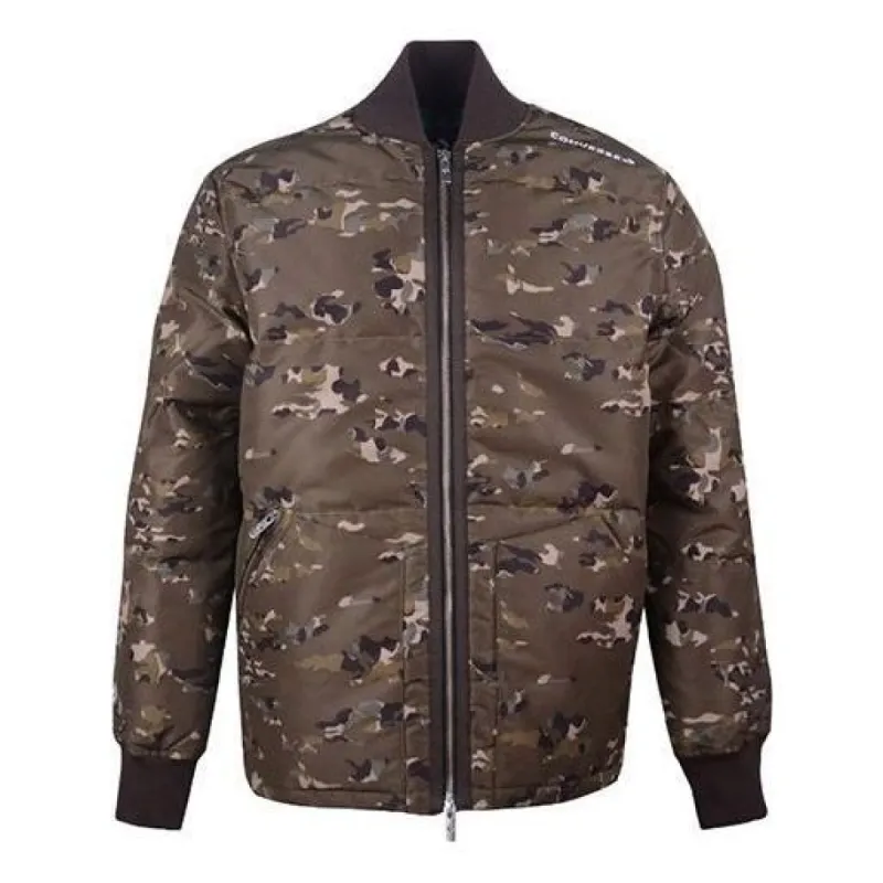 Converse Printed Camo Mid Stand Collar Down Jacket 'Camo Green' 10018124-A01 sold by KicksCrew