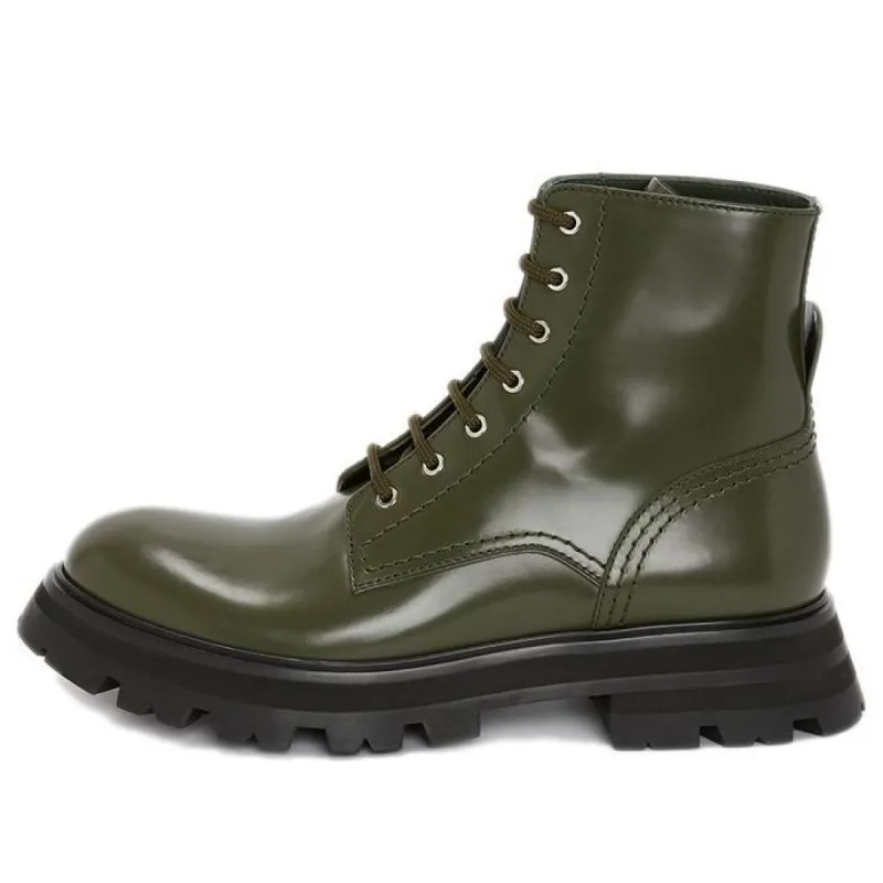 (WMNS) Alexander McQueen Wander Boot 'Khaki Green' 657569WHZ803230 sold by KicksCrew