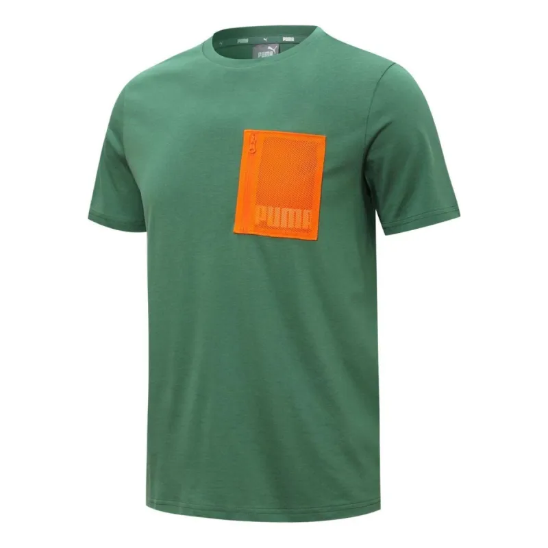 Puma Urban Pocket Logo Tee 'Green' 537527-25 sold by KicksCrew