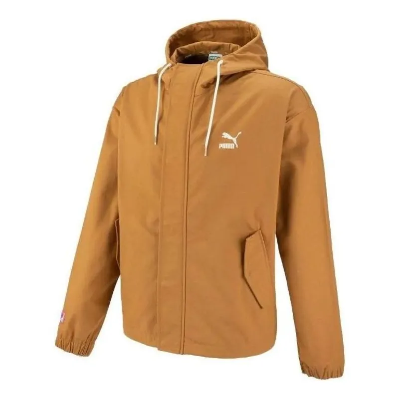 Puma Windbreaker Hoodied Jacket 'Brown' 537523-74 sold by KicksCrew
