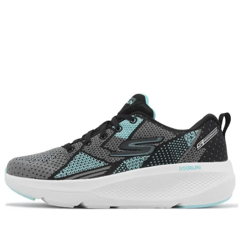 (WMNS) Skechers GO RUN Elevate Running Shoes 'Grey Black Blue' 128346-BKAQ sold by KicksCrew
