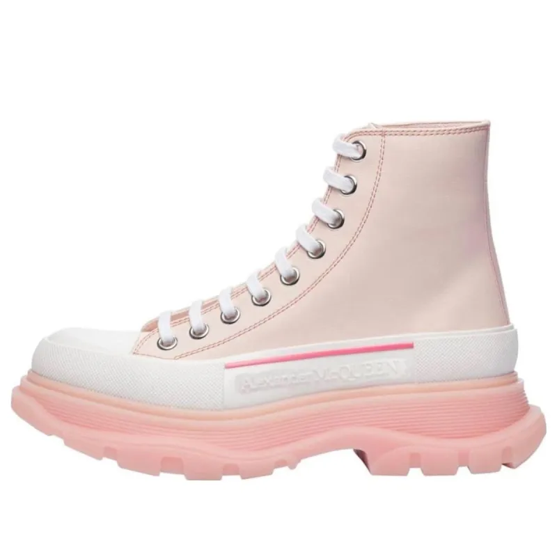 (WMNS) Alexander McQueen Tread Slick Boots 'Pink White' 702041WHZ6D6898 sold by KicksCrew