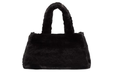 Nike NSW Faux Fur Tote Bag 'Black White' DQ5804-010 sold by KicksCrew