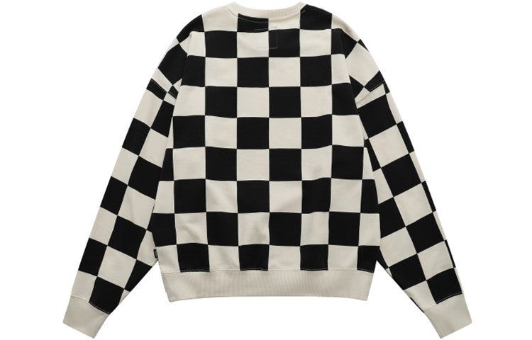 Vans Checkerboard Round Neck Pullover Sweatshirt 'Black White' VN0A5H98J0Z sold by KicksCrew product image thumbnail 2