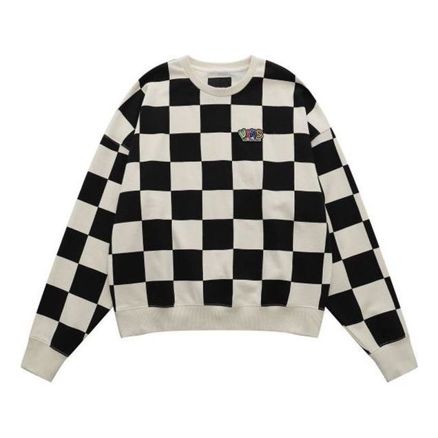 Vans Checkerboard Round Neck Pullover Sweatshirt 'Black White' VN0A5H98J0Z sold by KicksCrew