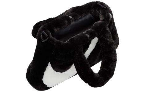 Nike NSW Faux Fur Tote Bag 'Black White' DQ5804-010 sold by KicksCrew