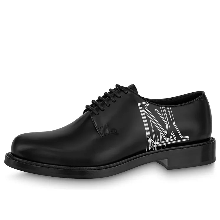 LOUIS VUITTON Voltaire Derby Shoes 'Black White' 1ABNC9 sold by KicksCrew