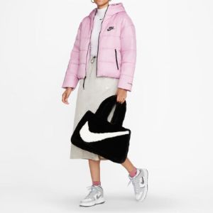 Nike NSW Faux Fur Tote Bag 'Black White' DQ5804-010 sold by KicksCrew