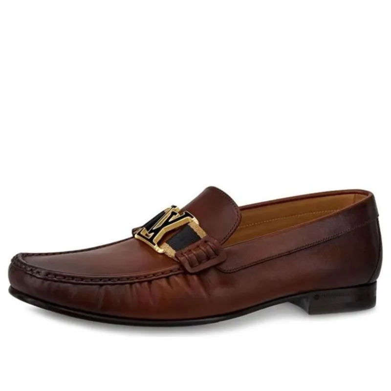 LOUIS VUITTON Montaigne Loafers 'Brown WaxCoated Calfskin' 1A5DRX sold by KicksCrew