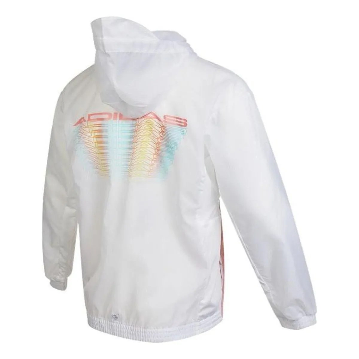 (GS) adidas Logo Windbreaker Jacket 'White Pink Purple' HE2563 sold by KicksCrew product image thumbnail 2