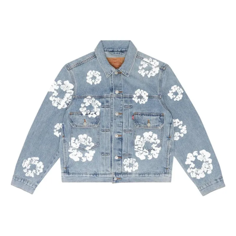 Denim Tears x Levi's Type-2 All Over Wreath 'Light Denim' 802-0003-30 sold by KicksCrew