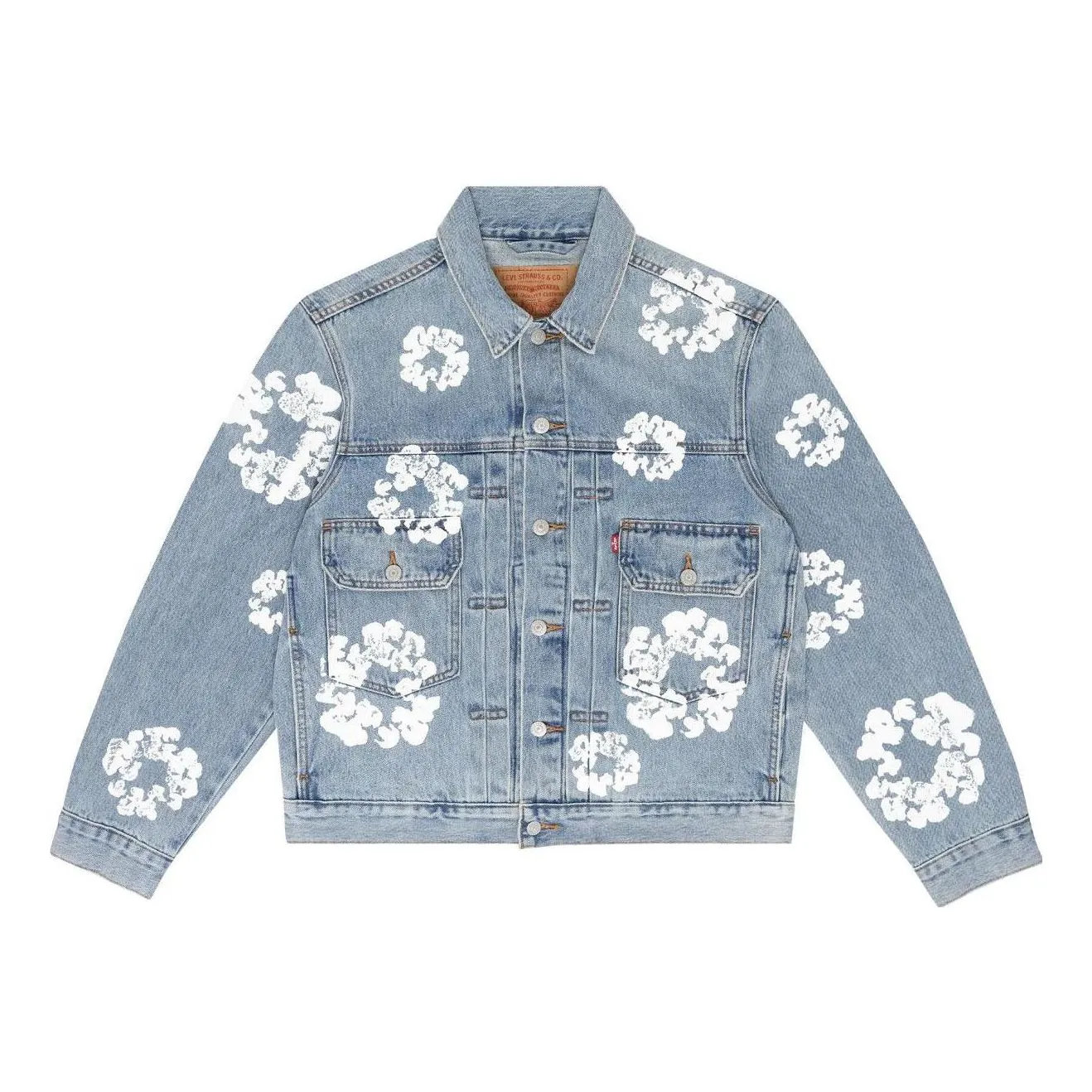 Denim Tears x Levi's Type-2 All Over Wreath 'Light Denim' 802-0003-30 sold by KicksCrew