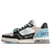 LOUIS VUITTON LV Trainer Sneakers 'Blue Monogram Black Grey' 1AC50W sold by KicksCrew