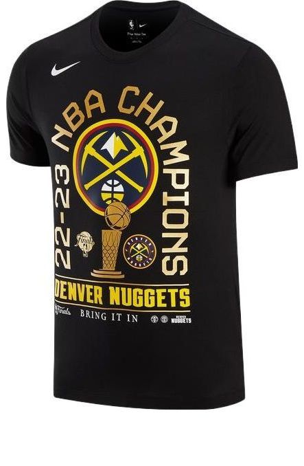 Nike Denver Nuggets Team Badge Round Neck Pullover Short Sleeve T-Shirt HF1913-010 sold by KicksCrew