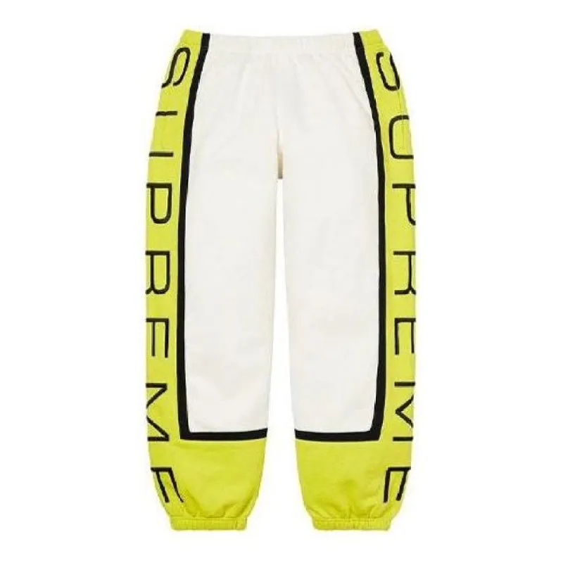 Supreme Paneled Sweatpants 'White Yellow Black' SUP-SS21-466 sold by KicksCrew