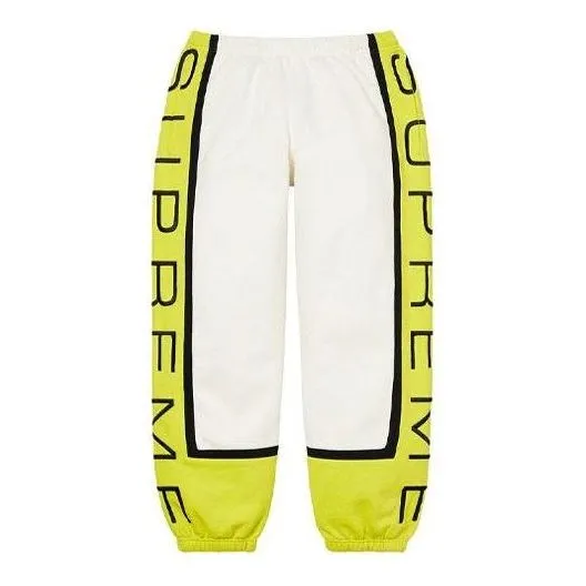 Supreme Paneled Sweatpants 'White Yellow Black' SUP-SS21-466 sold by KicksCrew