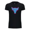 (WMNS) Under Armour Project Rock Underground Core T-Shirt 'Black Blue' 1382708-001 sold by KicksCrew