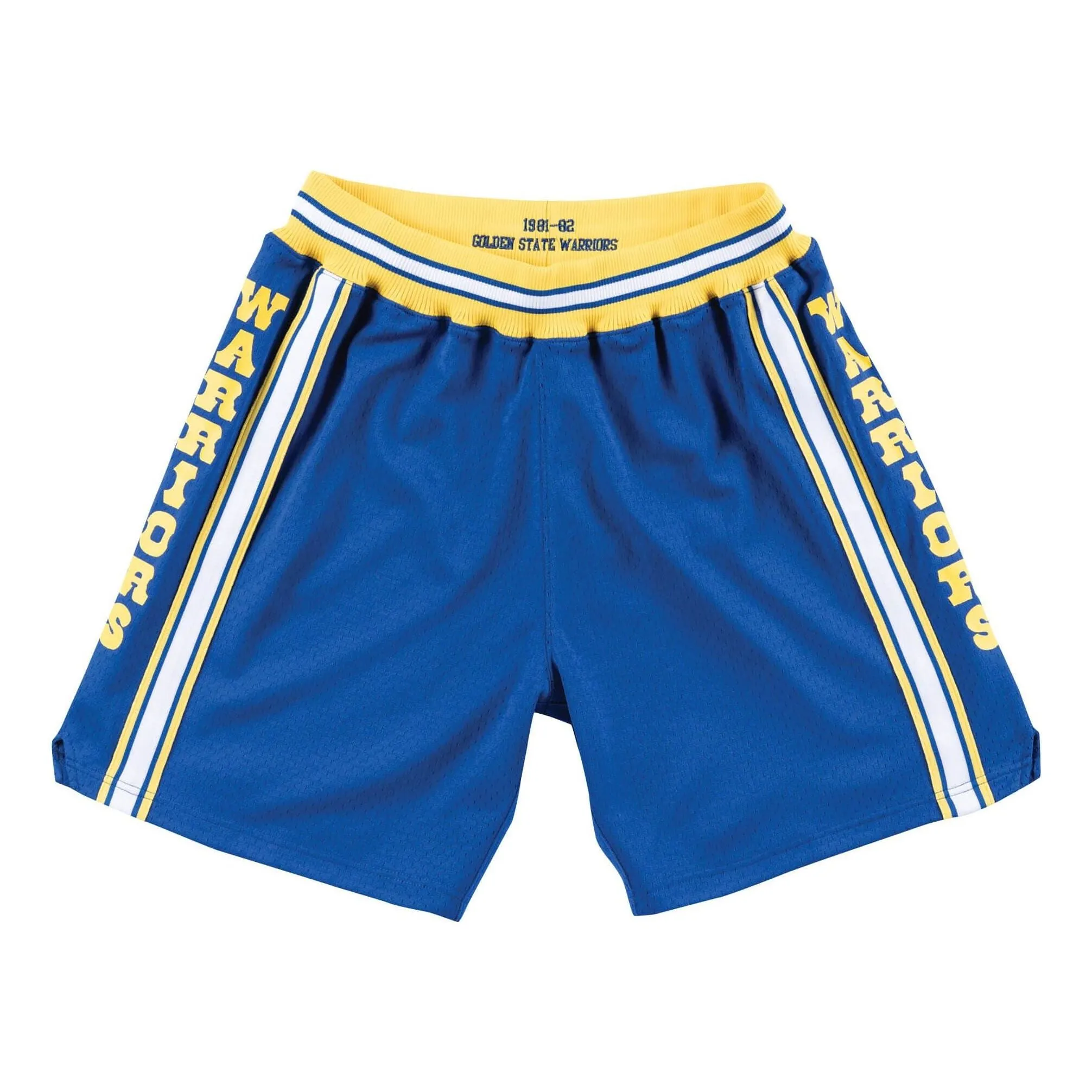 Mitchell & Ness NBA Authentic Shorts Golden State Warriors Road 1981-82 'Blue Yellow' ASHRGS18038-GSWROYA81 sold by KicksCrew