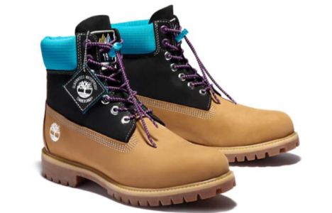 Timberland Premium 6 Inch Waterproof Boots 'Wheat Nubuck with Black and Blue Collar' A2N93231 sold by KicksCrew