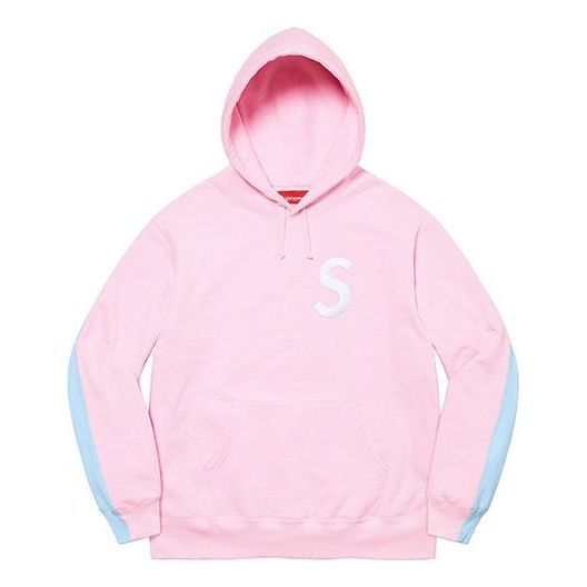 Supreme S Logo Split Hooded Sweatshirt 'Pink Blue' SUP-FW21-204 sold by KicksCrew