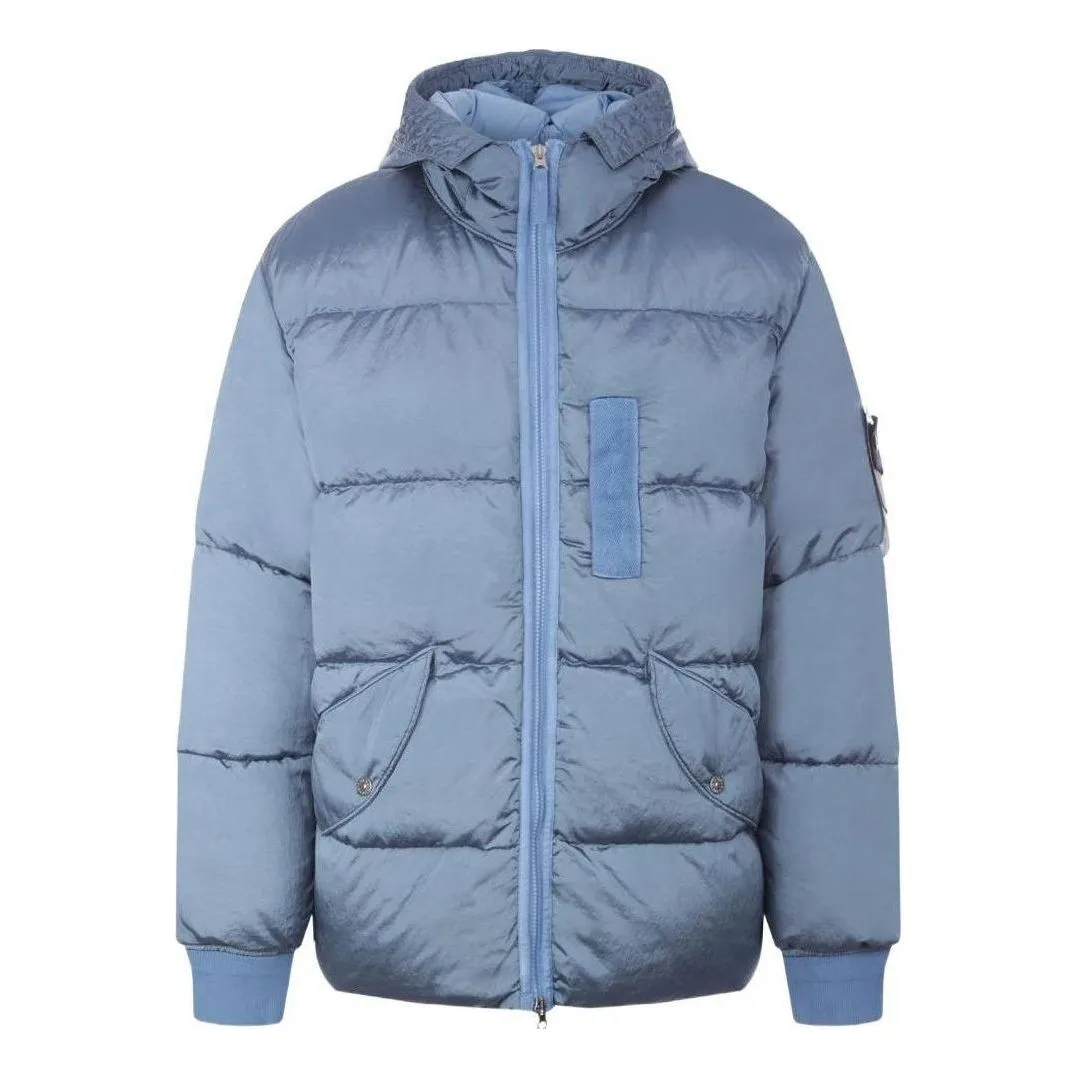 STONE ISLAND Hooded Down Jacket 'Mid Blue' 771543619-V0046 sold by KicksCrew
