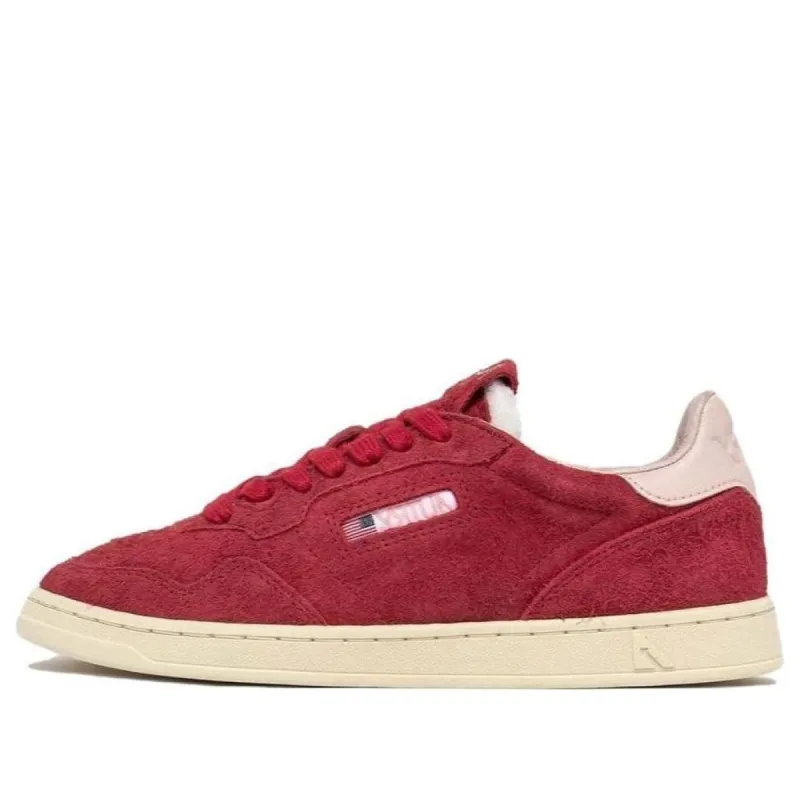 (WMNS) AUTRY New Flat Low Suede 'Red and Powder Pink' FLLW-UL03 sold by KicksCrew