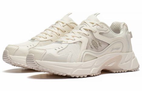 (WMNS) Li-Ning Casual Lightweight Low-Top Sneakers 'White Beige' ARLS022-4 sold by KicksCrew
