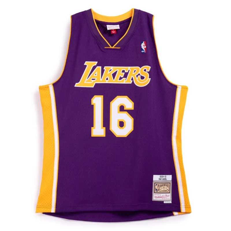 Mitchell & Ness NBA Swingman Los Angeles Lakers 09/10 Basketball Jersey 'Pau Gasol' JY8637-LALPURP sold by KicksCrew