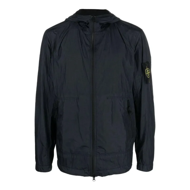 STONE ISLAND Crinkle Reps Hooded Jacket 'Navy' 781540522-V0020 sold by KicksCrew