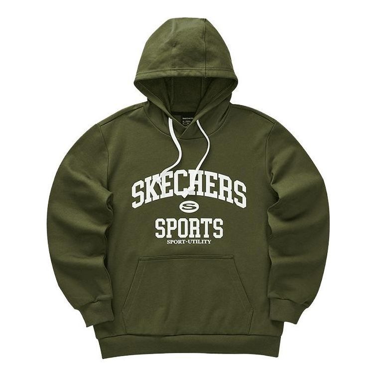 Skechers Casual Letter Printed Hoodie 'Green White' L423M006-0067 sold by KicksCrew