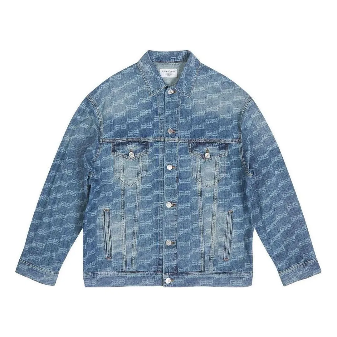 Balenciaga BB Monogram Large Fit Jacket 'Blue' 675208TMW374437 sold by KicksCrew