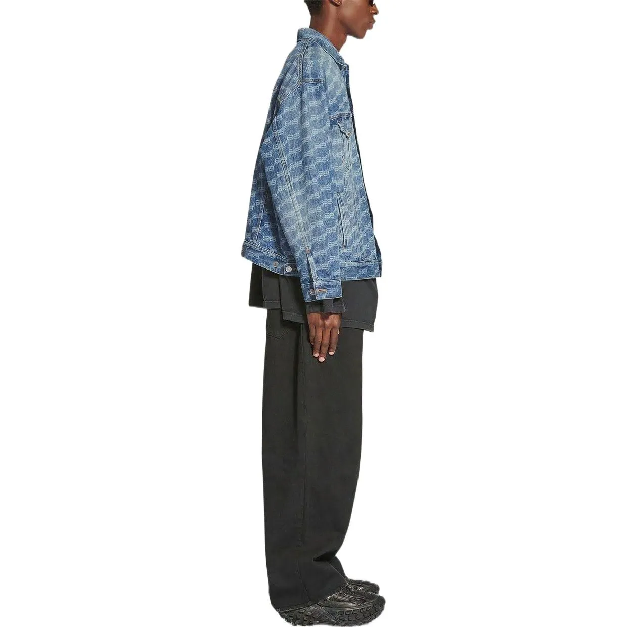 Balenciaga BB Monogram Large Fit Jacket 'Blue' 675208TMW374437 sold by KicksCrew product image thumbnail 4