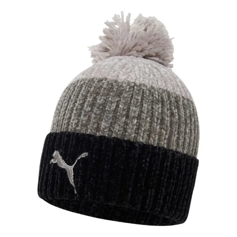 (WMNS) PUMA Ws POM Beanie 'Black Grey' 02343601 sold by KicksCrew