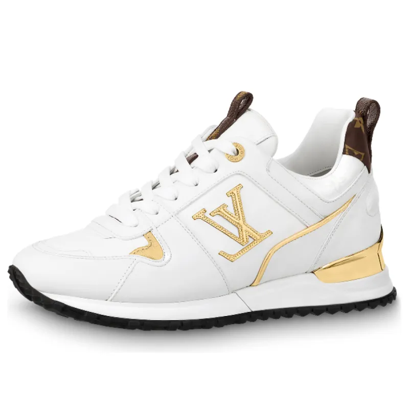 (WMNS) LOUIS VUITTON LV Run Away Sneakers 'White with Gold Logo' 1AAP3L sold by KicksCrew