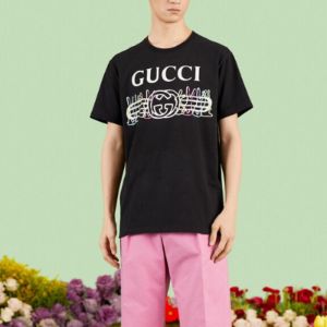 GUCCI SS23 Cotton jersey T-shirt 'Black' 548334-XJE8U-1082 sold by KicksCrew
