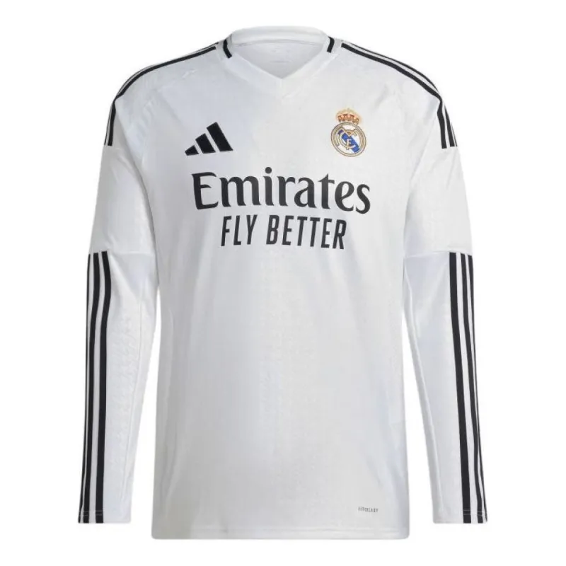 adidas Real Madrid 24/25 Long Sleeve Home Jersey 'White Black' IT3442 sold by KicksCrew