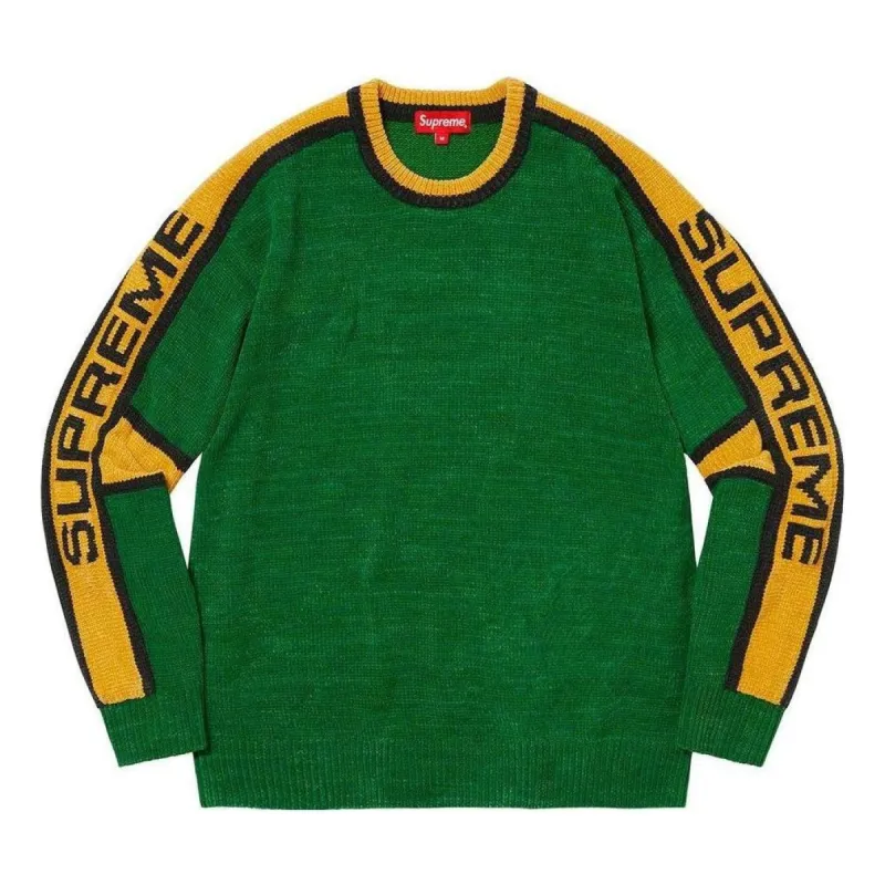 Supreme Stripe Chenille Sweater 'Green Yellow Black' SUP-FW22-792 sold by KicksCrew