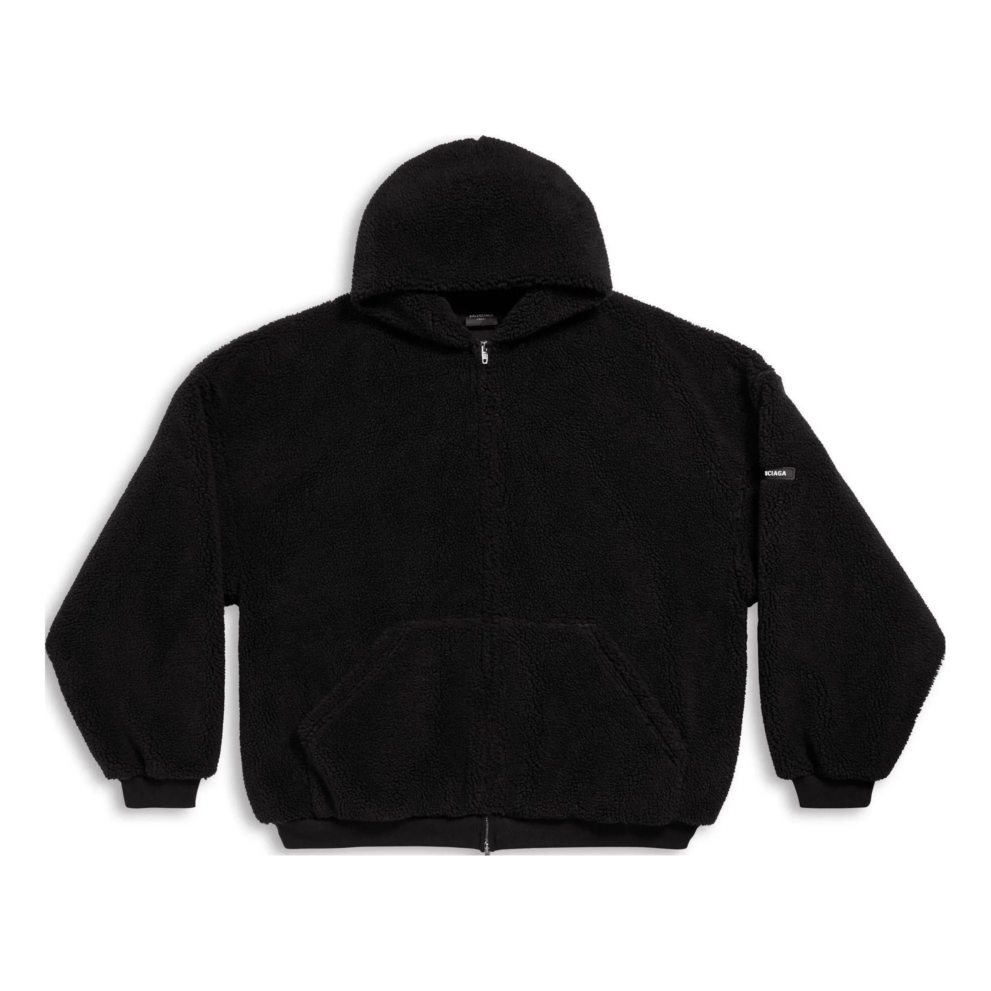 Balenciaga Outerwear Zip-up Hoodie Oversized 'Black' 768694TKQ261000 sold by KicksCrew