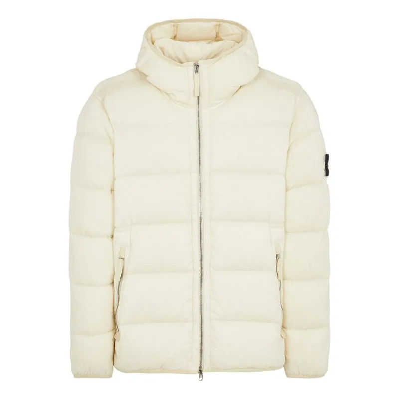 STONE ISLAND Compass Patch Zip-Up Puffer Jacket 'Beige' 791543728-V0097 sold by KicksCrew