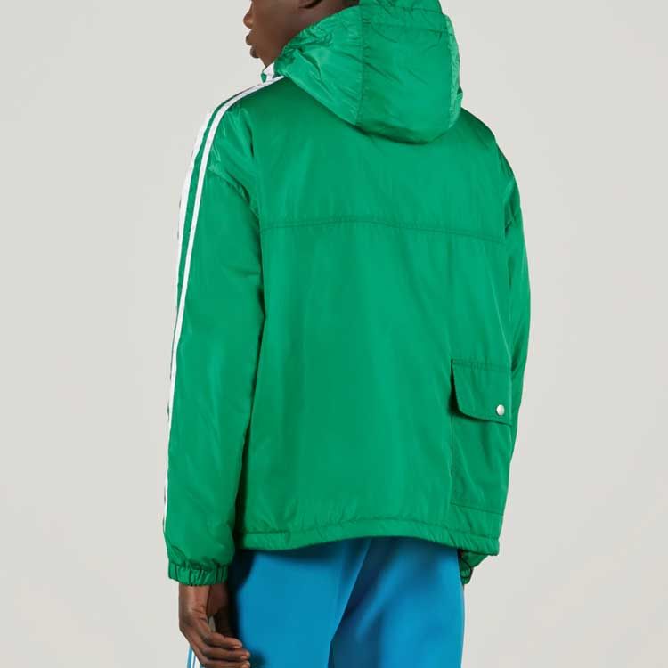 Gucci x adidas 3 Stripe Parachute Nylon Anorak Jacket 'Green' 722520-ZALCQ-3063 sold by KicksCrew product image thumbnail 3
