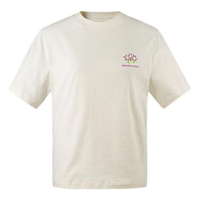 (WMNS) THE NORTH FACE Printed T-shirt 'Beige' NF0A88G1-QLI sold by KicksCrew