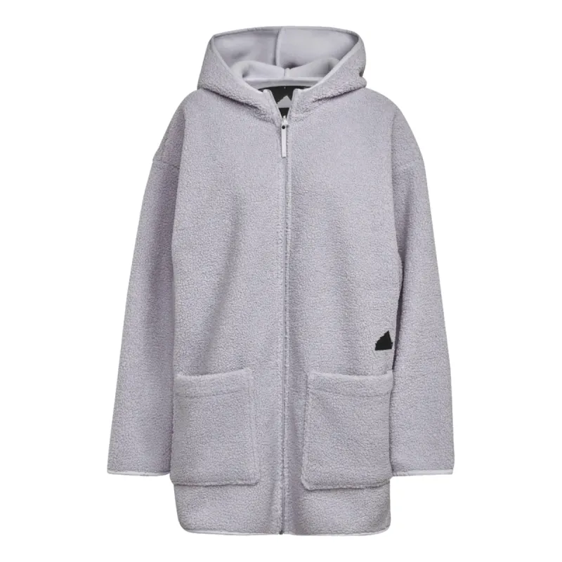 (WMNS) adidas Polar Fleece Long Hooded Track Top 'Purple' HM2840 sold by KicksCrew