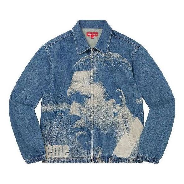 Supreme John Coltrane A Love Denim Harrington Jacket 'Teal White' SUP-FW21-217 sold by KicksCrew