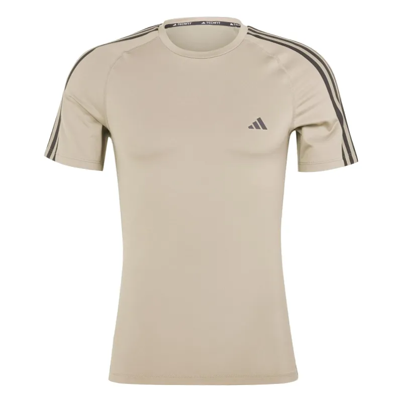 adidas Techfit 3-Stripes Training T-Shirt 'Green Black' IR7418 sold by KicksCrew