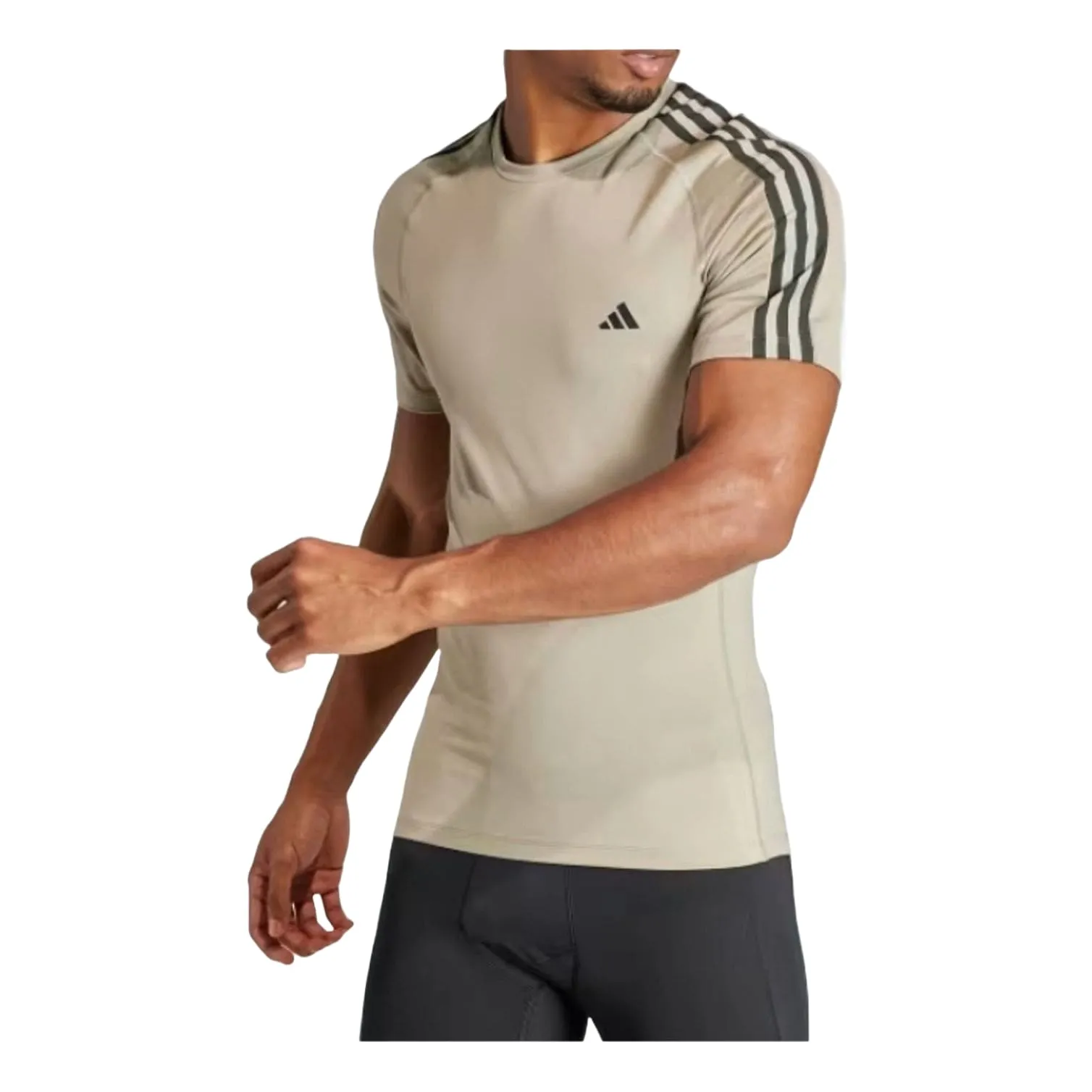 adidas Techfit 3-Stripes Training T-Shirt 'Green Black' IR7418 sold by KicksCrew product image thumbnail 2
