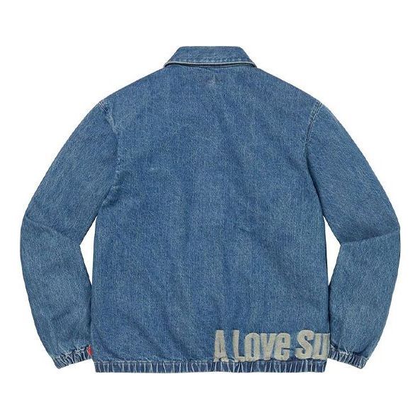 Supreme John Coltrane A Love Denim Harrington Jacket 'Teal White' SUP-FW21-217 sold by KicksCrew product image thumbnail 2